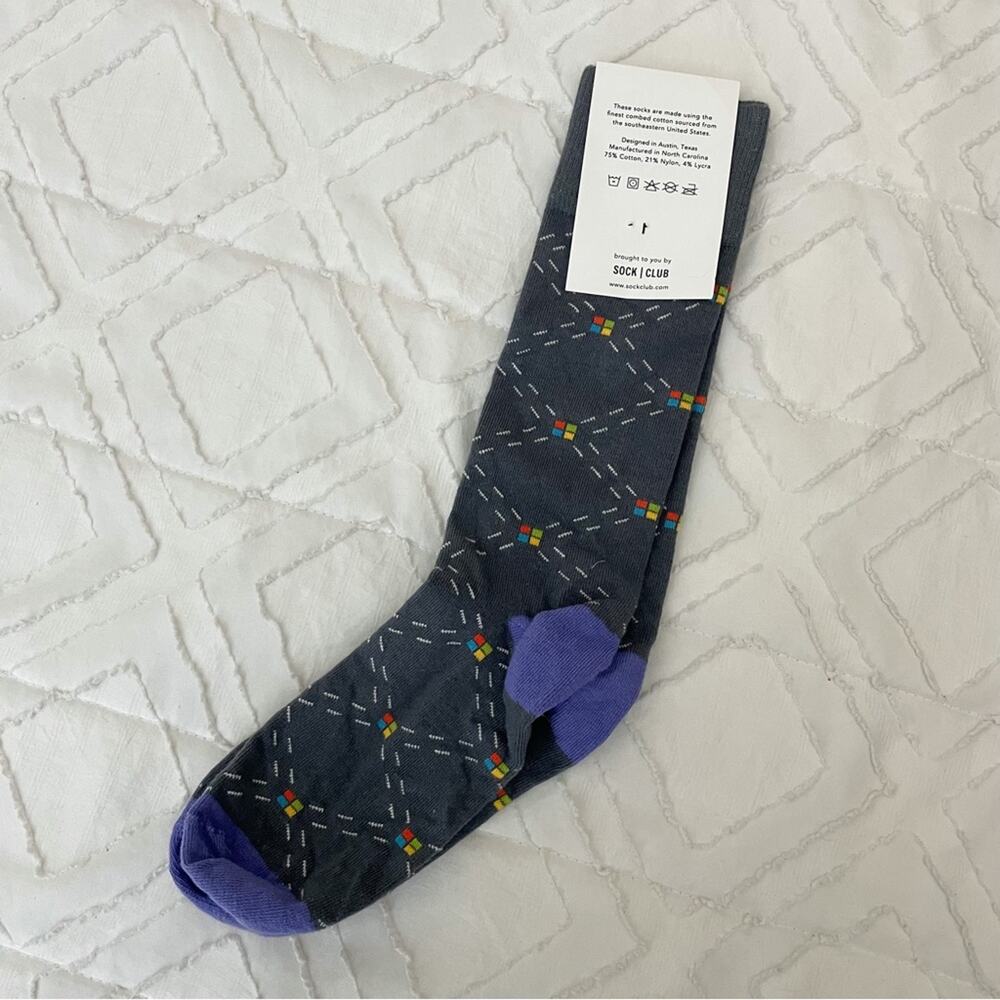 Microsoft Socks NWT Grey Sock Club